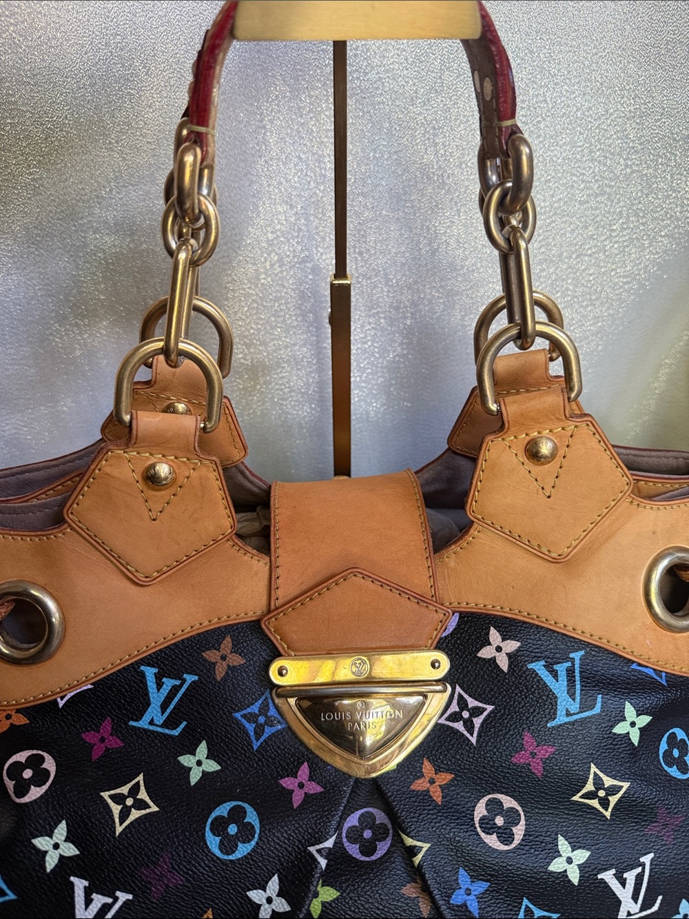 Louis Vuitton Black Multicolor Murakami Ursula Monogram Canvas Tote - Picture 3 of 13